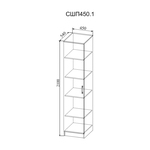 Пенал Софи СШП 450.1 ДСВ в Краснодаре