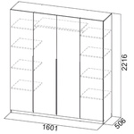 Шкаф 4-х створчатый 1600 ШК 5 в Краснодаре